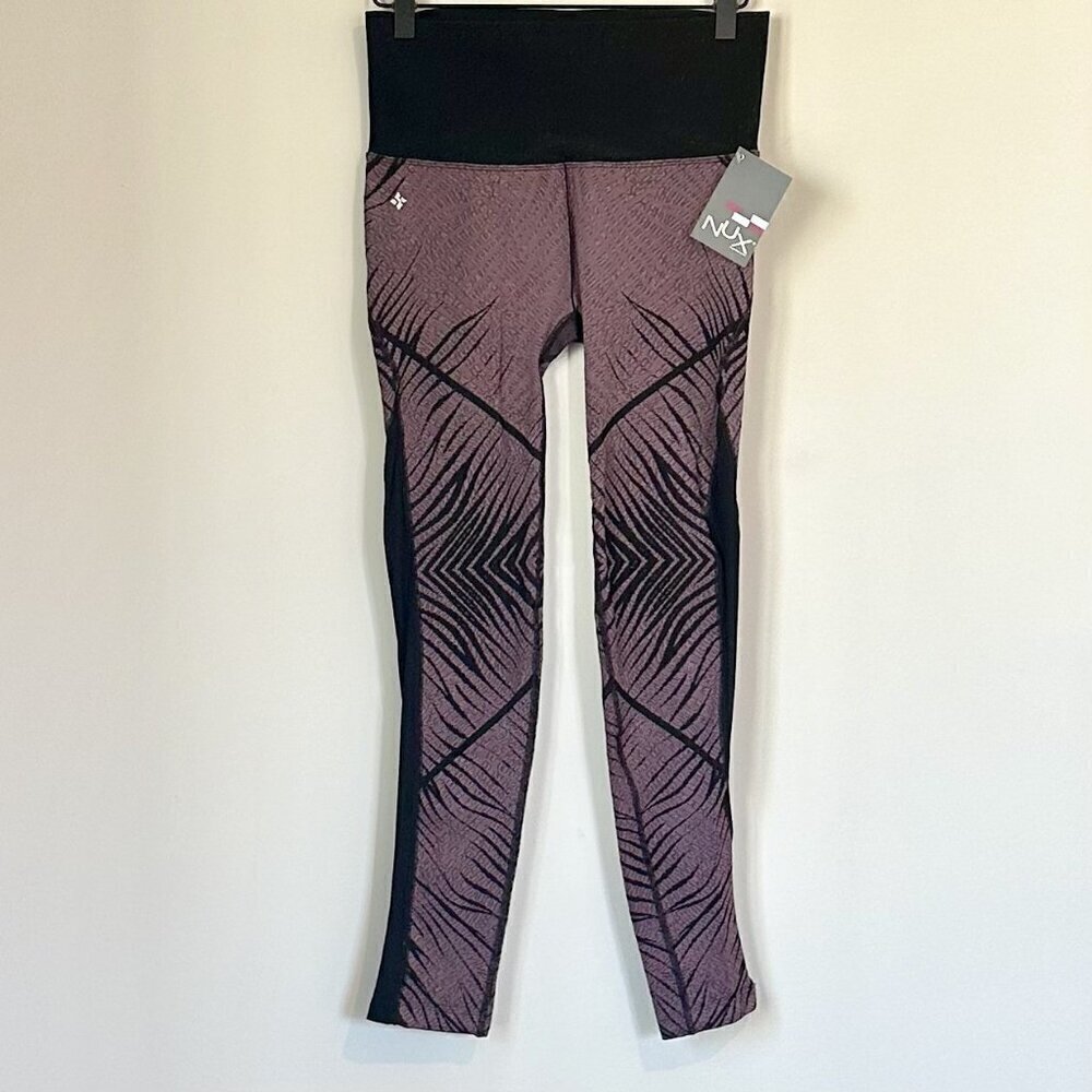 NWT NUX Purple/Pink Black Mesh Seamless Leggings - Size: Small